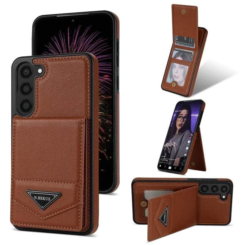 Anti-theft Galaxy S23 FE Brush Wallet Flip Case