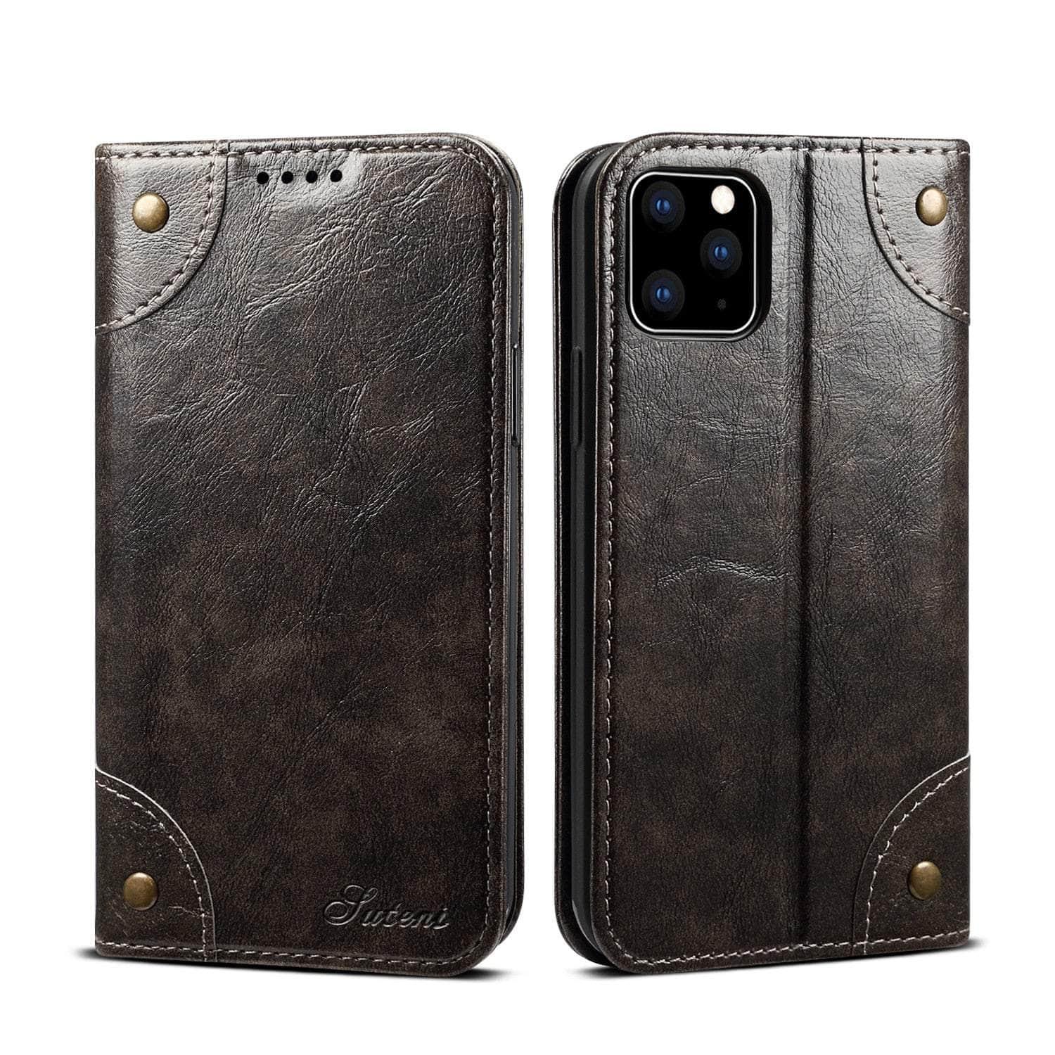 Casebuddy Classic iPhone 15 Plus Wallet Flip Genuine Leather Case