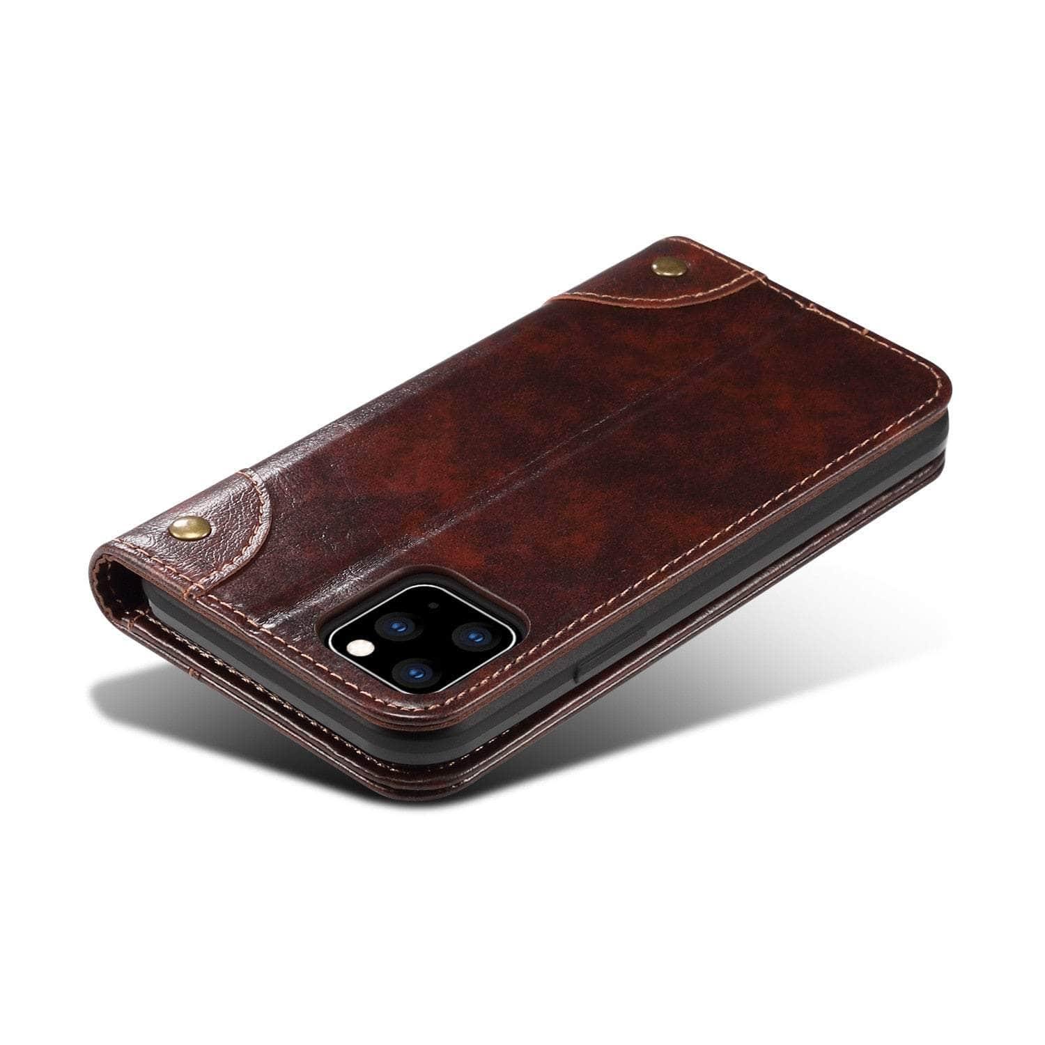 Casebuddy Classic iPhone 15 Plus Wallet Flip Genuine Leather Case