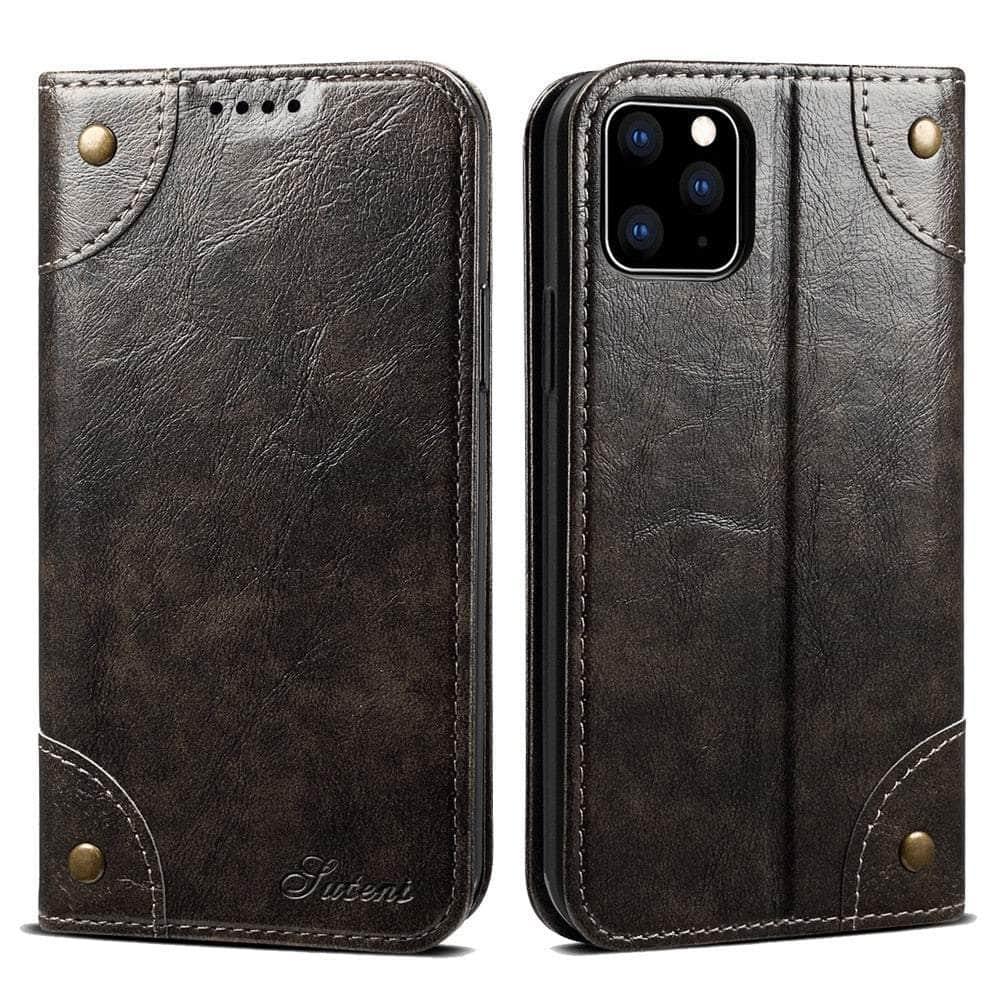 Casebuddy Classic iPhone 15 Plus Wallet Flip Genuine Leather Case