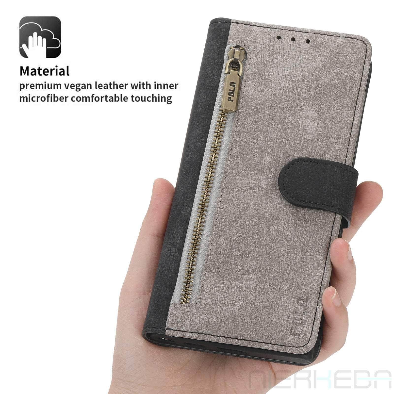 Casebuddy Grey or Black / Samsung A24 Galaxy A24 Anti-Theft Brush Leather Case
