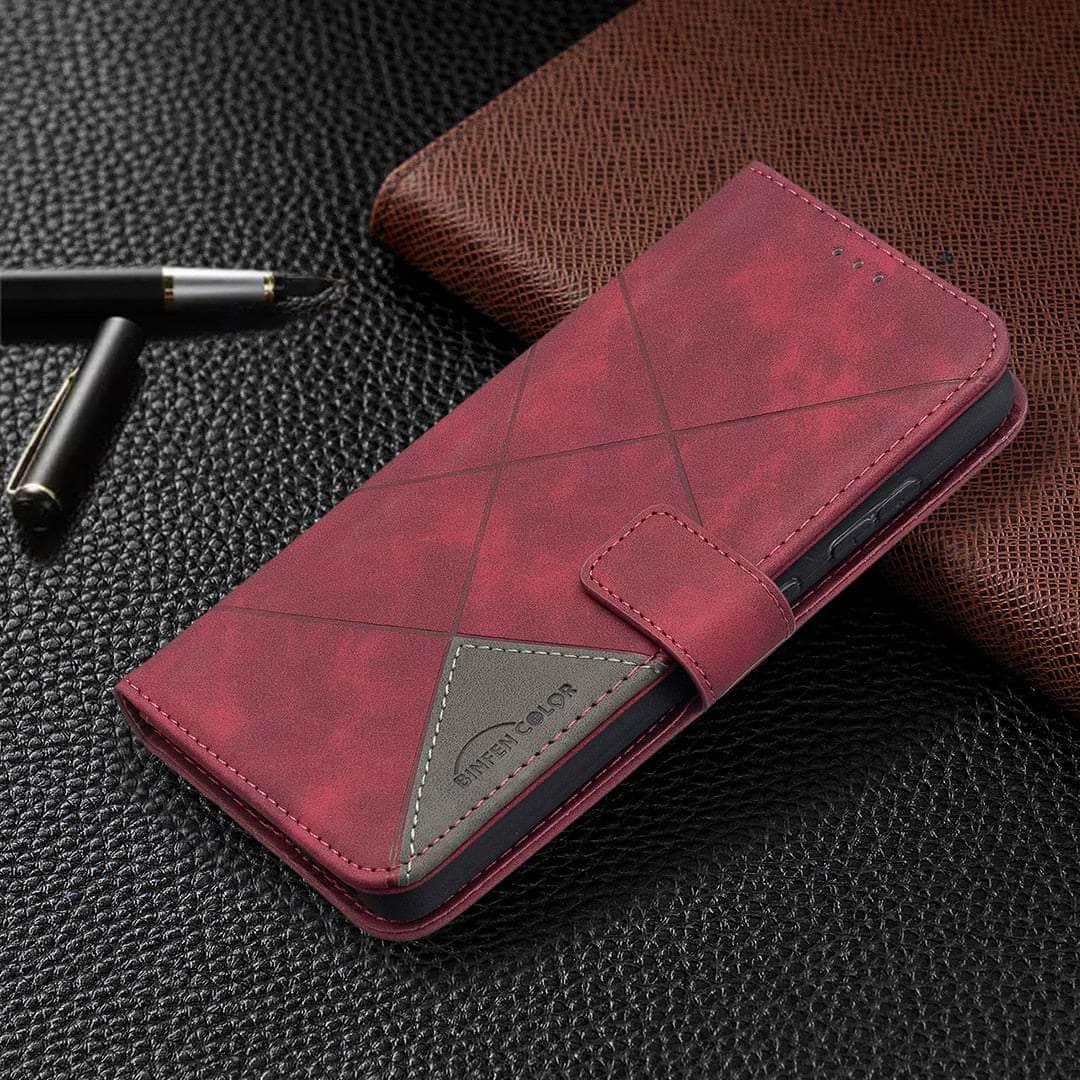Casebuddy Galaxy A24 4G / Wine red Galaxy A24 Wallet Flip Leather Case