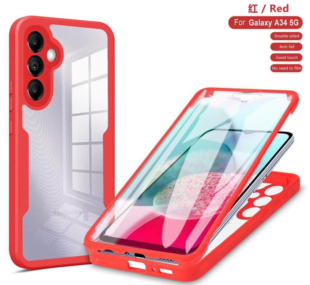 Casebuddy Galaxy A34 5G / Red Galaxy A34 Full Body Protection Rugged Case