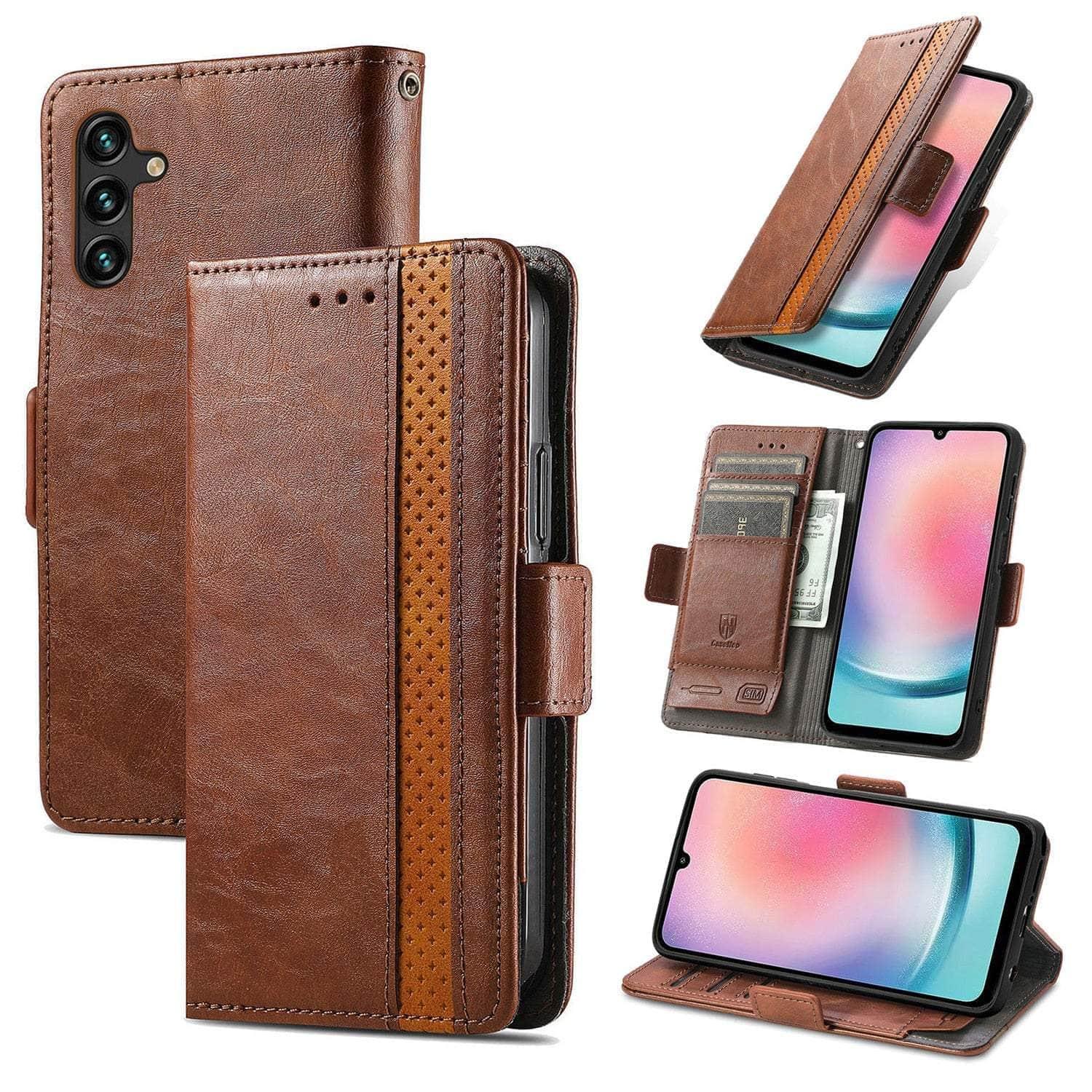 Casebuddy Brown / For Samsung S23 FE Galaxy S23 FE Stand Holder Flip Cover