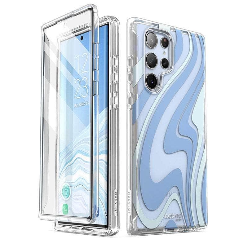 Casebuddy Blue Swirl / PC + TPU Galaxy S23 Ultra (2023) I-BLASON Cosmo Slim Case