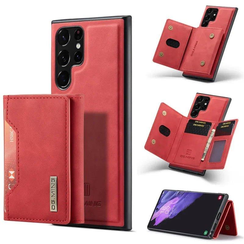 Casebuddy Red / Samsung S24 Galaxy S24 Retro Flip Vegan Leather Case