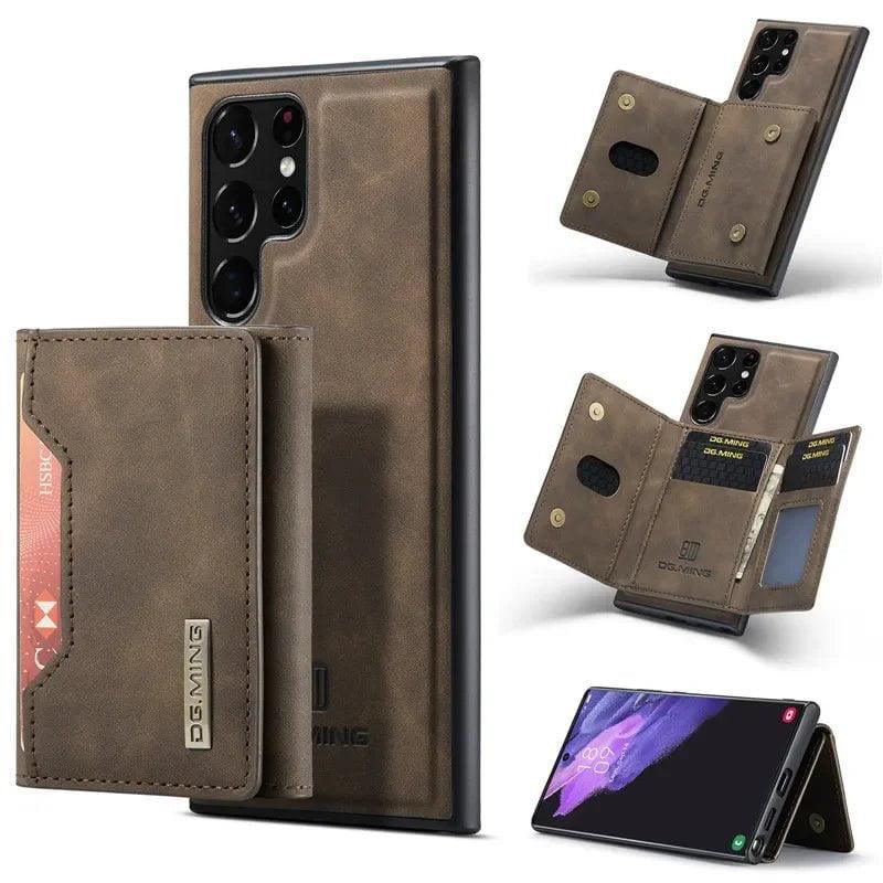 Casebuddy Coffee / Samsung S24 Galaxy S24 Retro Flip Vegan Leather Case