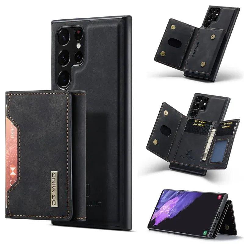 Casebuddy black / Samsung S24 Galaxy S24 Retro Flip Vegan Leather Case