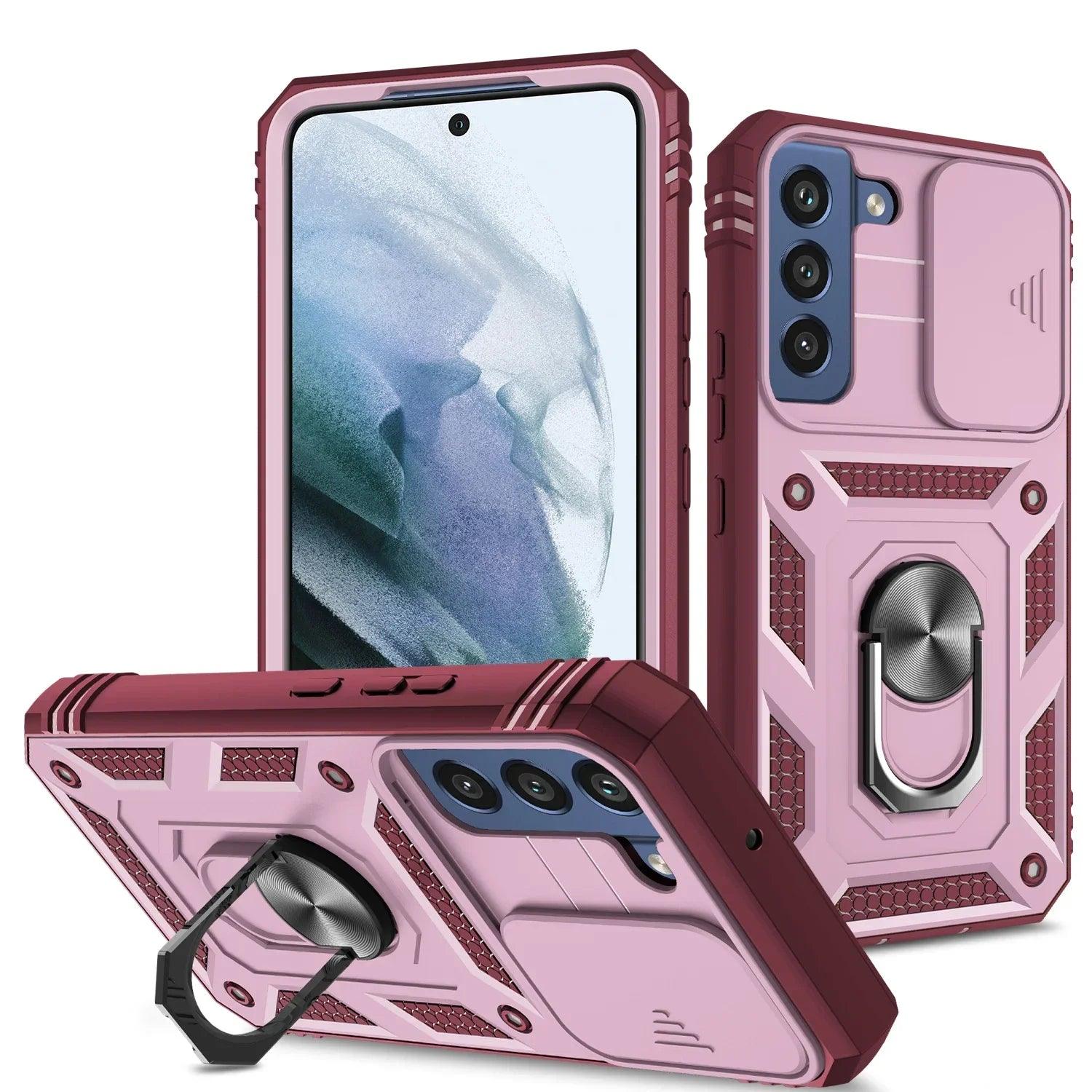 Casebuddy pink and red / for Galaxy S24 Galaxy S24 Ring Holder Protection Case
