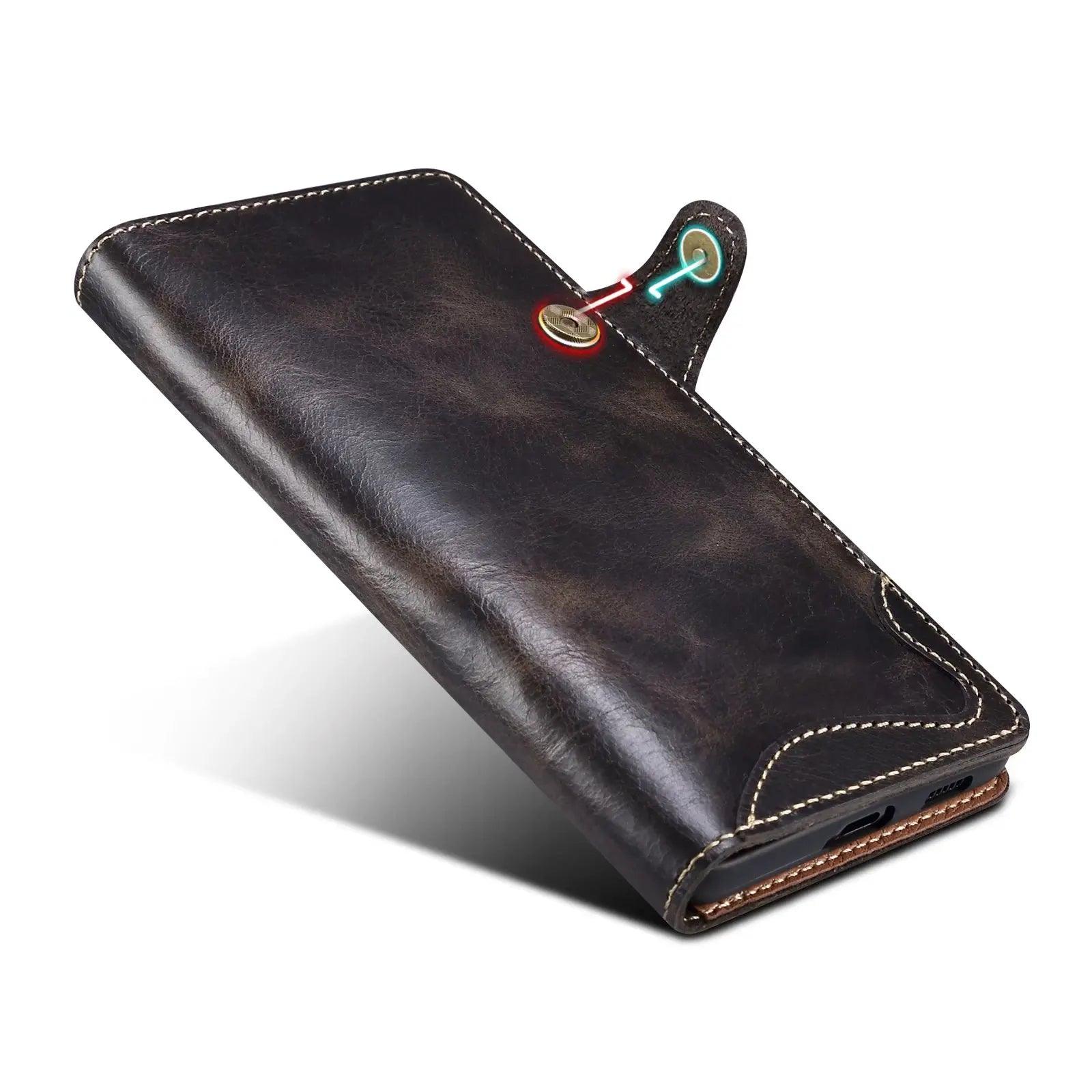Casebuddy Galaxy S24 Ultra Real Cowhide Leather Wallet Case