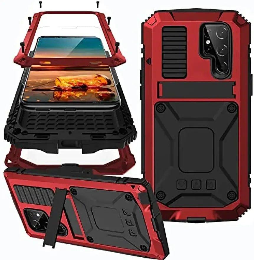 Casebuddy Red / For Samsung S24Ultra Galaxy S24 Ultra Rugged Military Metal Case