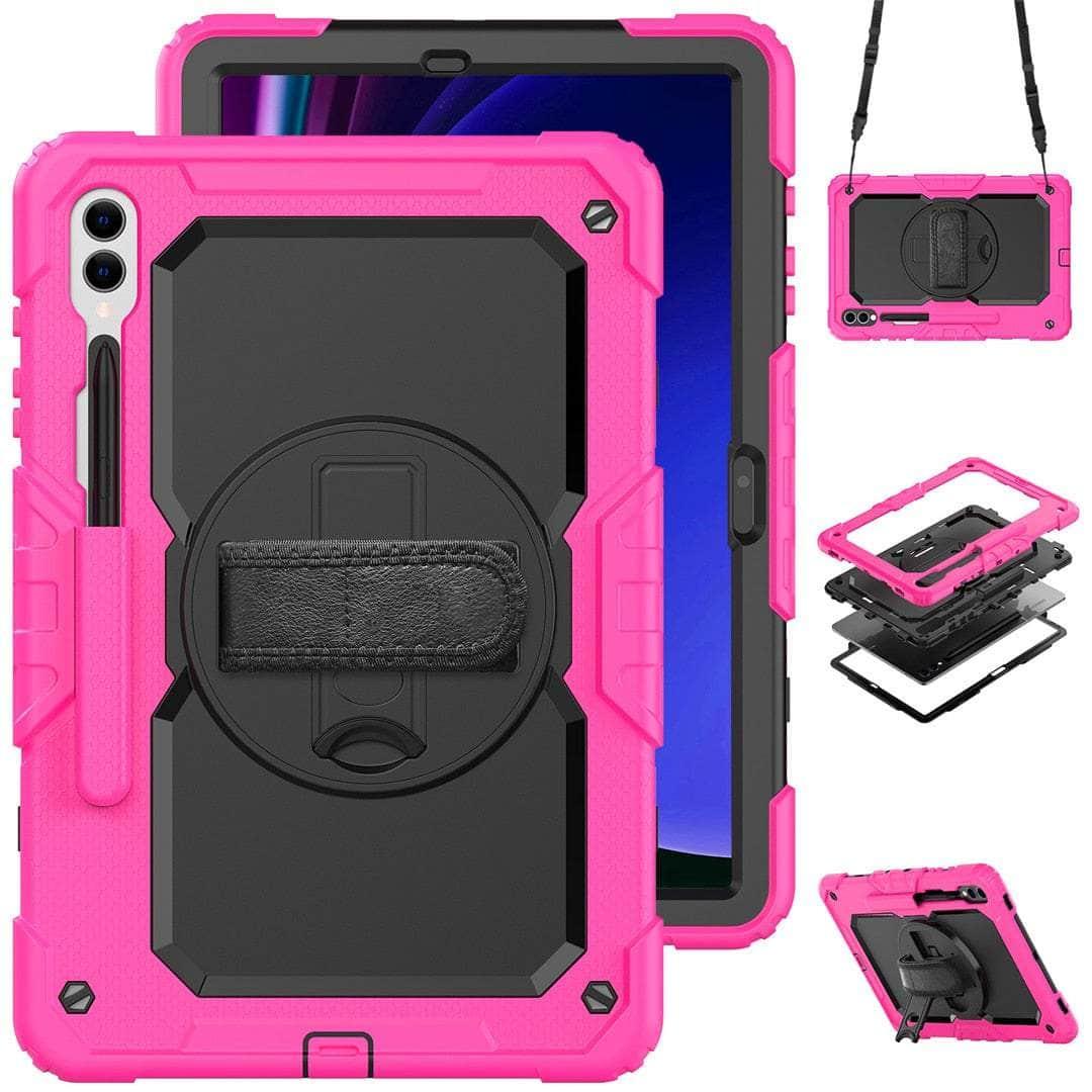 Casebuddy Rose Red / galaxy tab s9 plus Galaxy Tab S9 Plus Heavy Duty Kickstand Strap Case