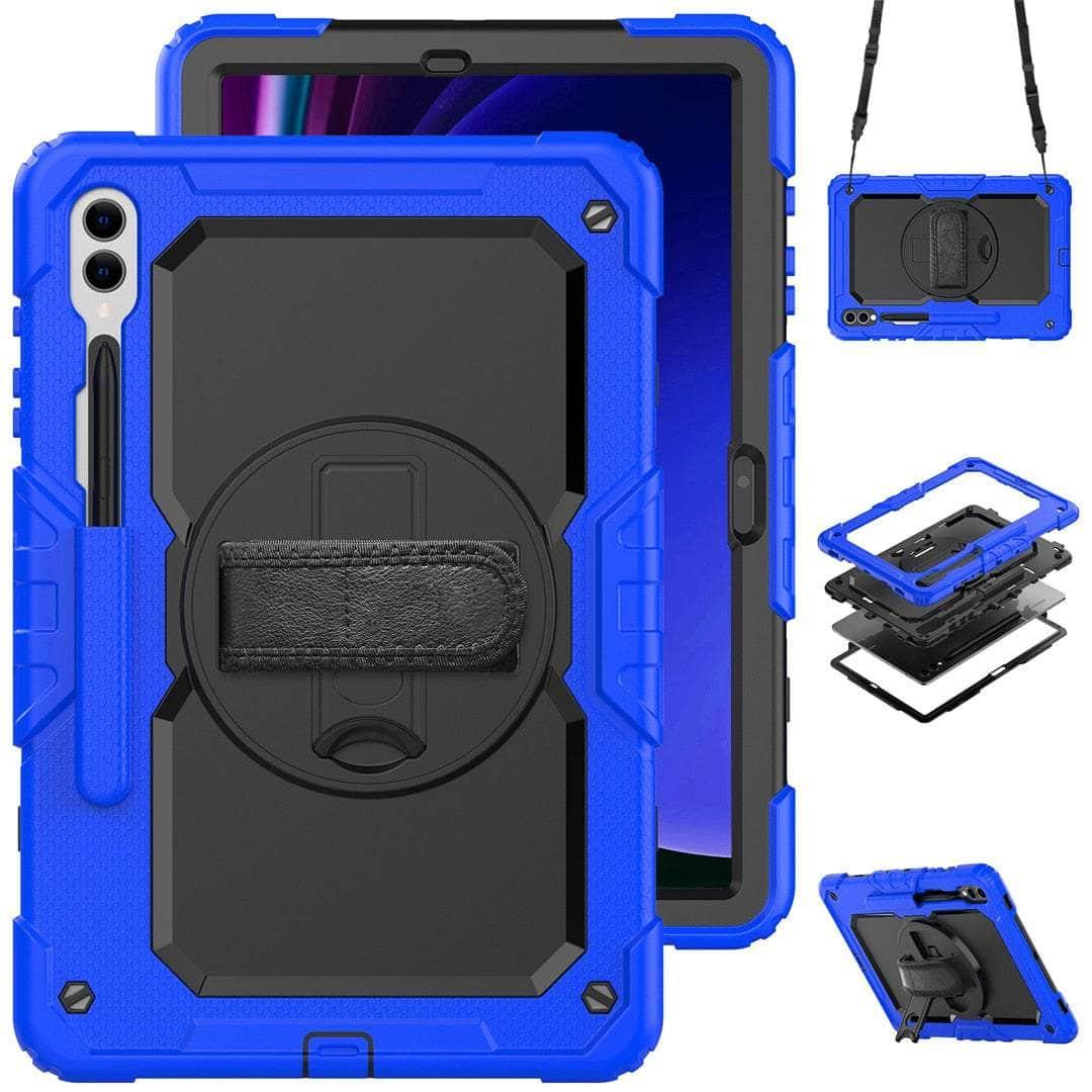 Casebuddy Deep Blue / galaxy tab s9 plus Galaxy Tab S9 Plus Heavy Duty Kickstand Strap Case