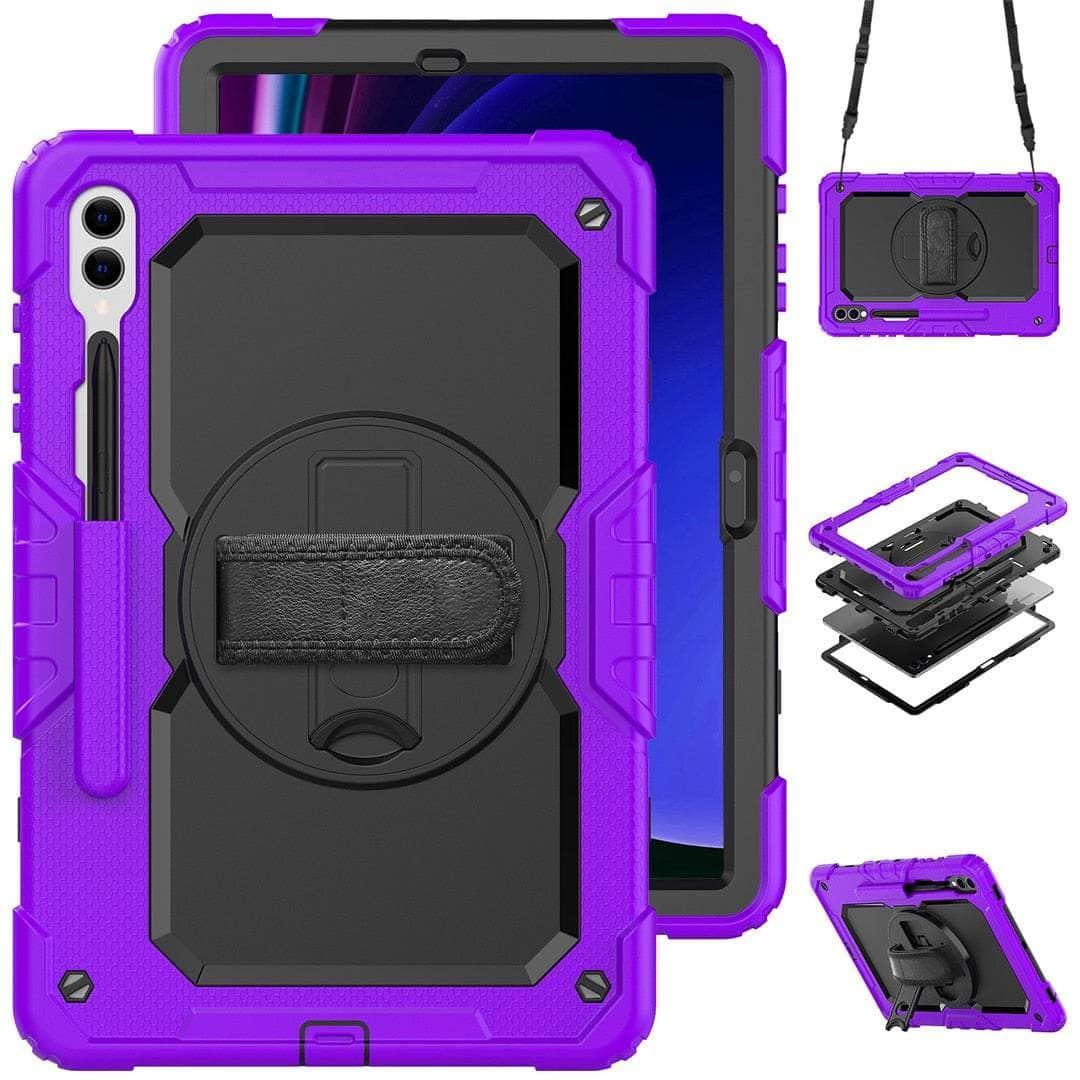 Casebuddy Purple / galaxy tab s9 plus Galaxy Tab S9 Plus Heavy Duty Kickstand Strap Case