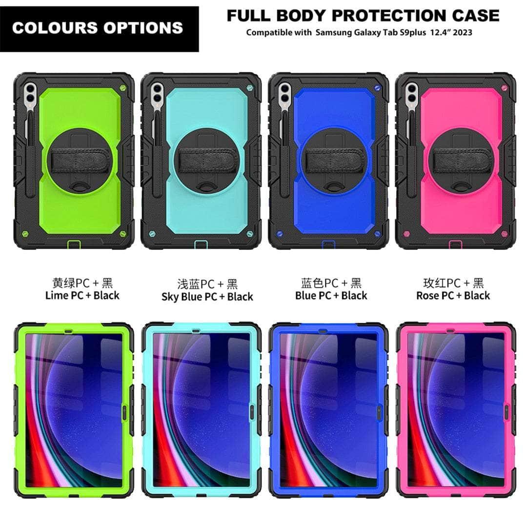 Casebuddy Galaxy Tab S9 Plus Heavy Duty Kickstand Strap Case