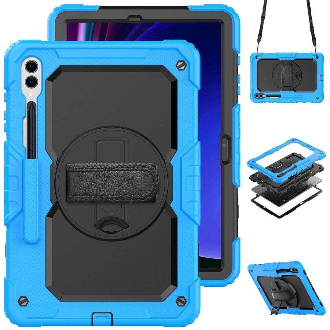 Casebuddy Sky Blue / galaxy tab s9 plus Galaxy Tab S9 Plus Heavy Duty Kickstand Strap Case
