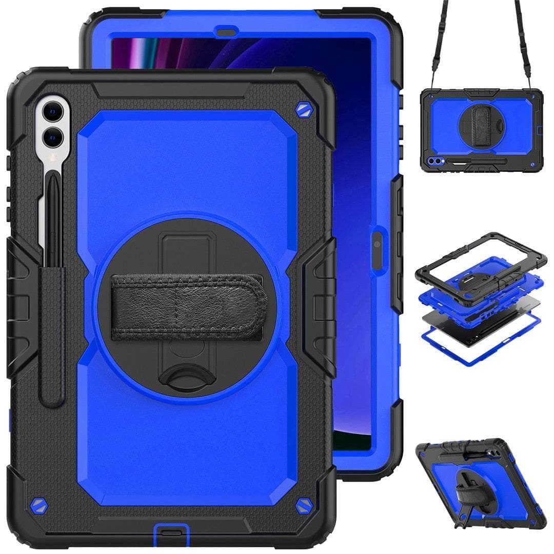 Casebuddy PC DarkBlue / galaxy tab s9 plus Galaxy Tab S9 Plus Heavy Duty Kickstand Strap Case