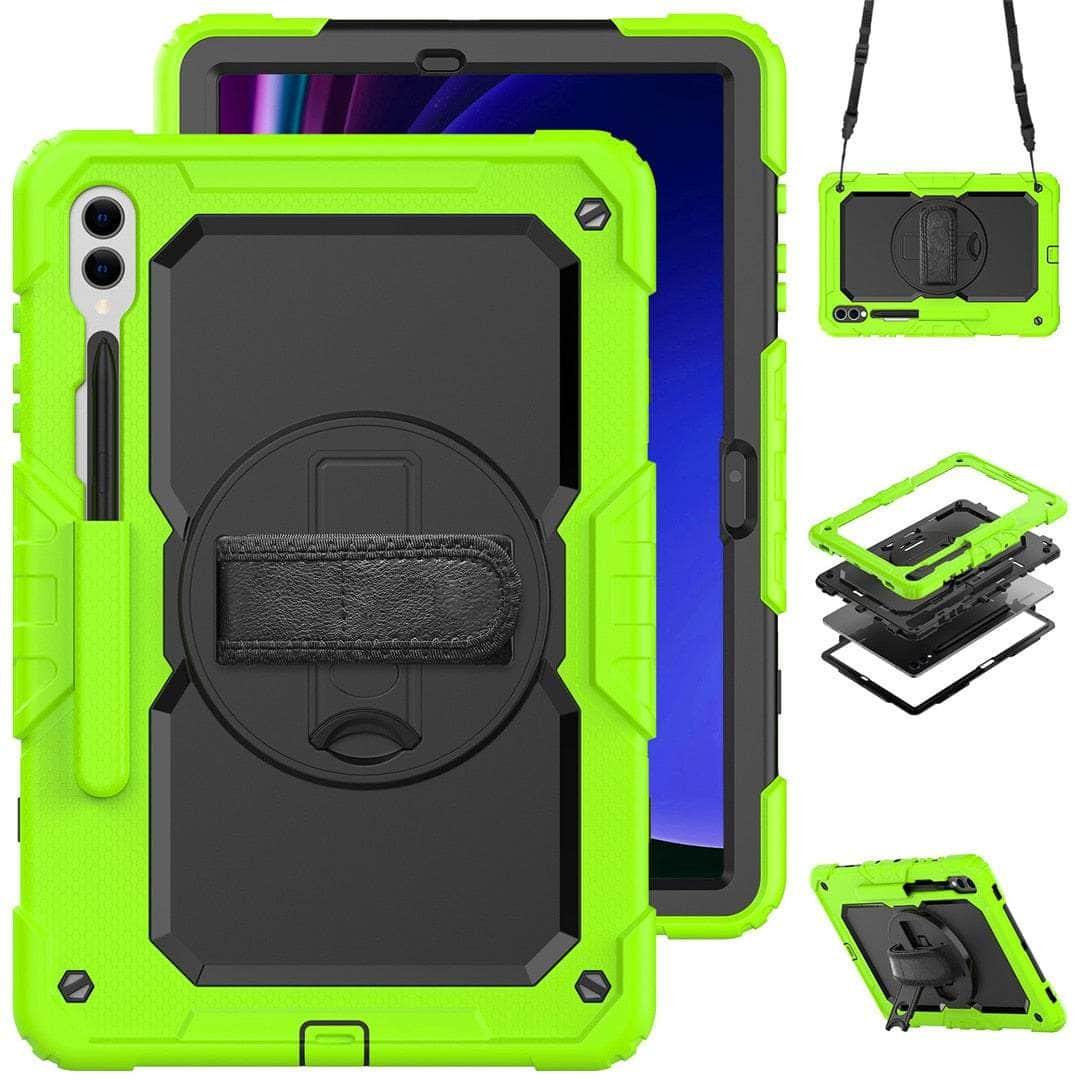 Casebuddy Green / galaxy tab s9 plus Galaxy Tab S9 Plus Heavy Duty Kickstand Strap Case