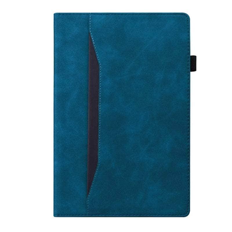 Casebuddy blue-business / S9 Plus (12.4 inch) Galaxy Tab S9 Plus Luxury Vegan Leather Wallet Stand