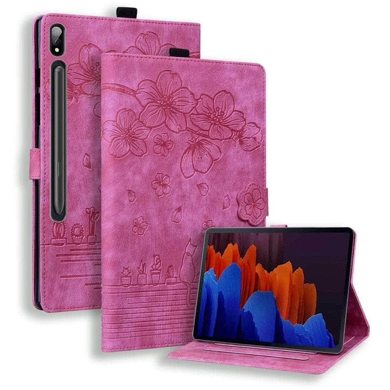 Casebuddy rose red-sakura / S9 Ultra (14.6 inch) Galaxy Tab S9 Ultra Luxury Vegan Leather Wallet