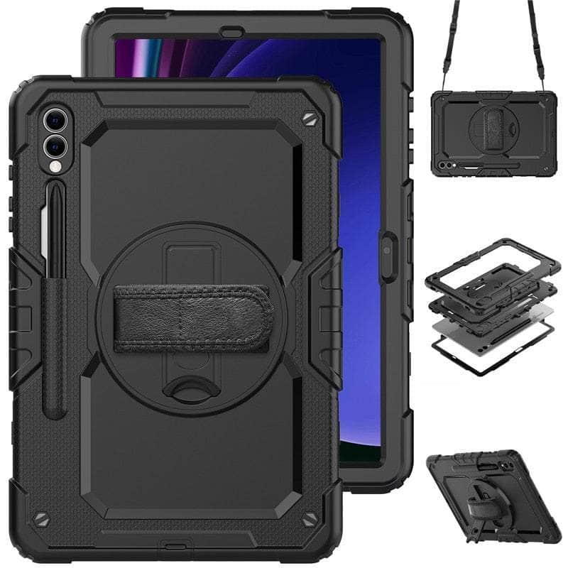 Casebuddy BK-BK / S9 Ultra 14.6 inch Galaxy Tab S9 Ultra Shockproof Shoulder Strap Case