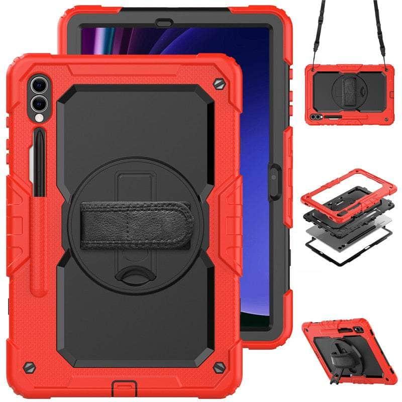 Casebuddy BK-RED / S9 Ultra 14.6 inch Galaxy Tab S9 Ultra Shockproof Shoulder Strap Case