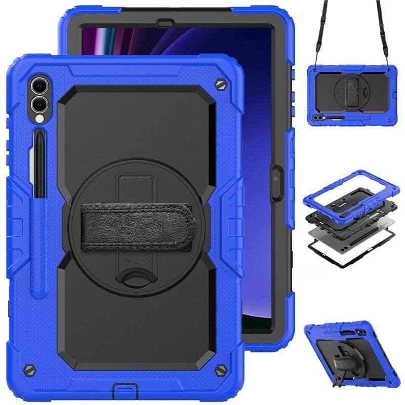 Casebuddy BK-BL / S9 Ultra 14.6 inch Galaxy Tab S9 Ultra Shockproof Shoulder Strap Case