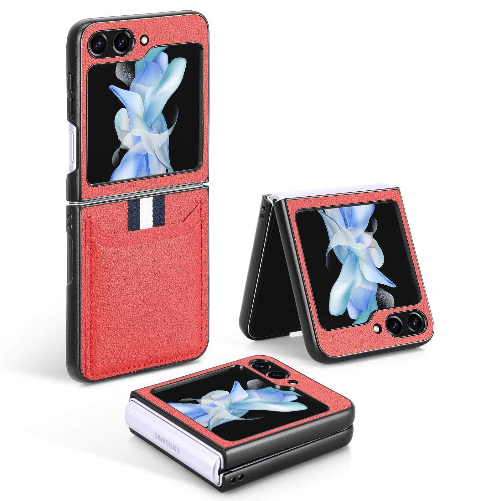 Casebuddy Galaxy Z Flip 5 Shockproof Leather Card Holder