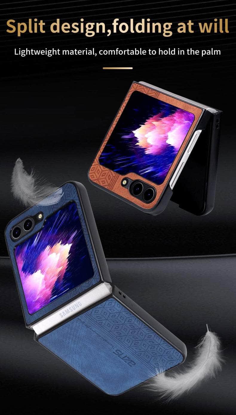 Casebuddy Galaxy Z Flip 5 Shockproof Protective Leather Cover