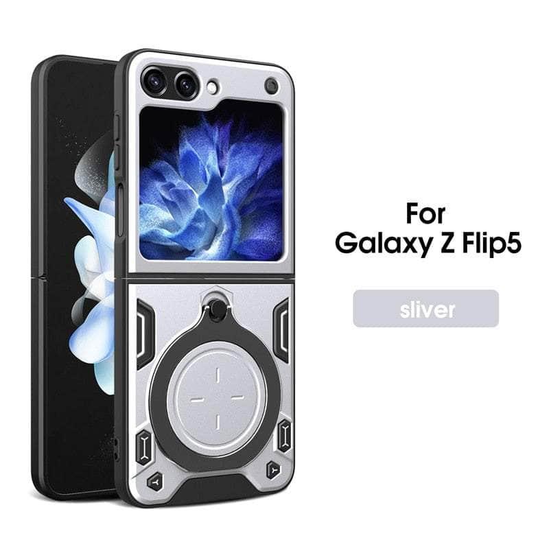 Casebuddy silver / For Galaxy Z Flip5 Galaxy Z Flip5 Magnetic Car Holder Armor Case