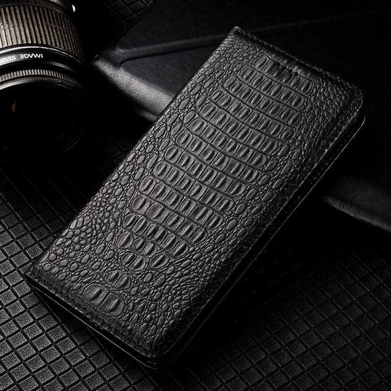 Casebuddy Black / Galaxy A54 5G Genuine Galaxy A54 Leather Flip Wallet Case