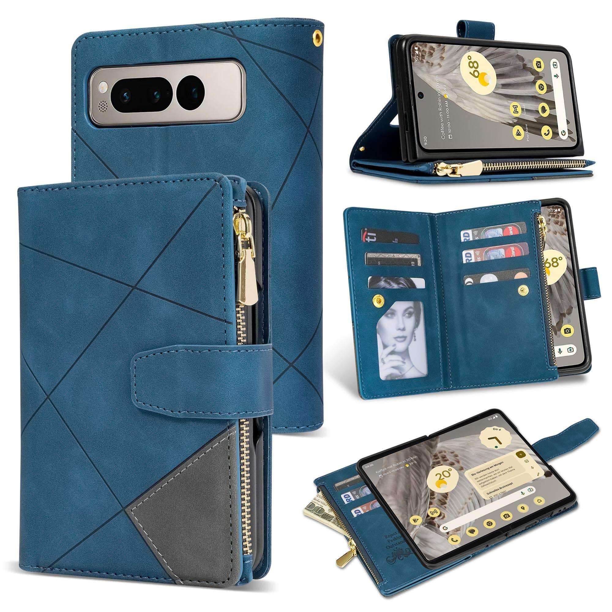 Casebuddy Blue / For Pixel Fold Google Pixel Fold Protection Wallet
