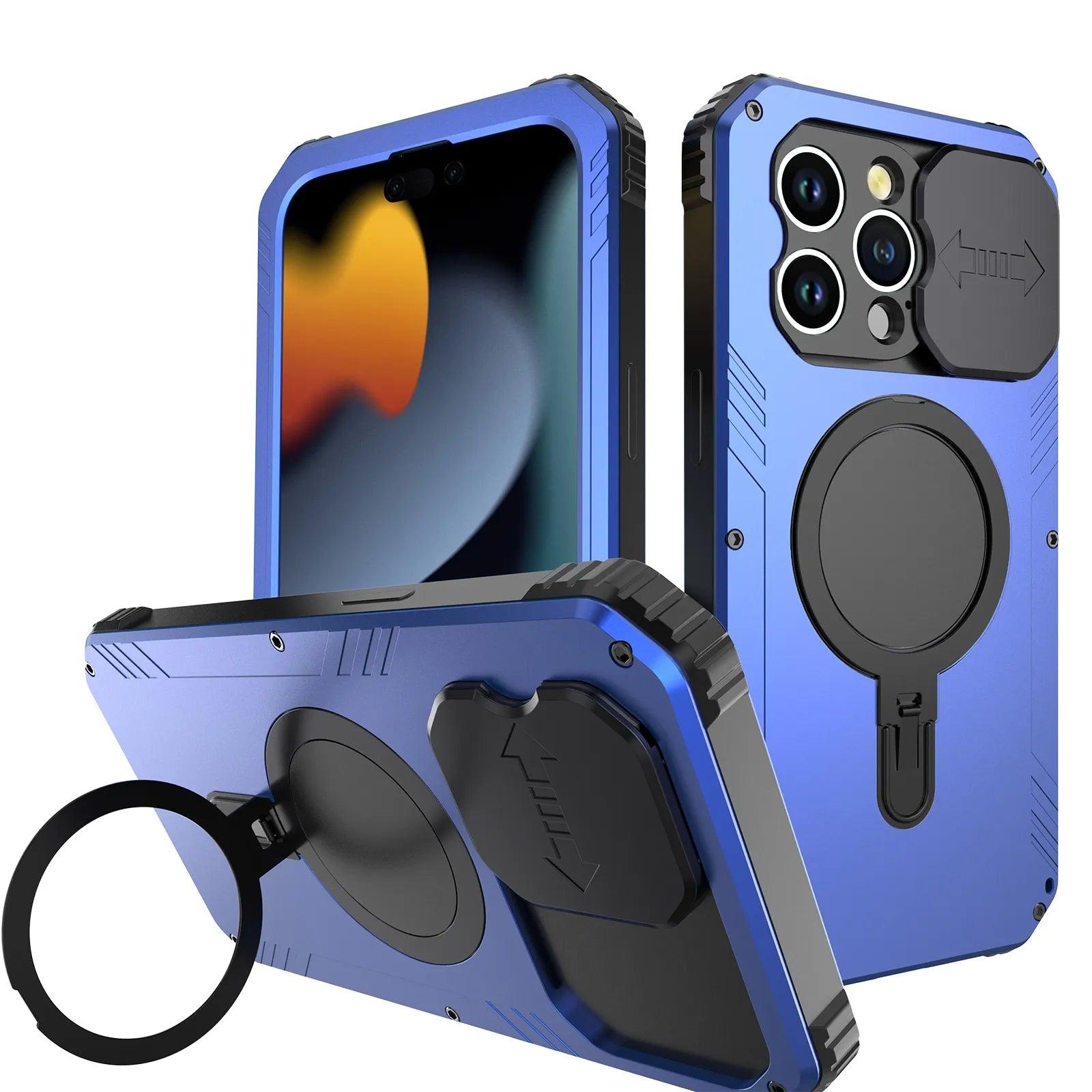 Casebuddy Blue / For IPhone 15 Promax Heavy Duty iPhone 15 Pro Max Ring Stand Holder Case