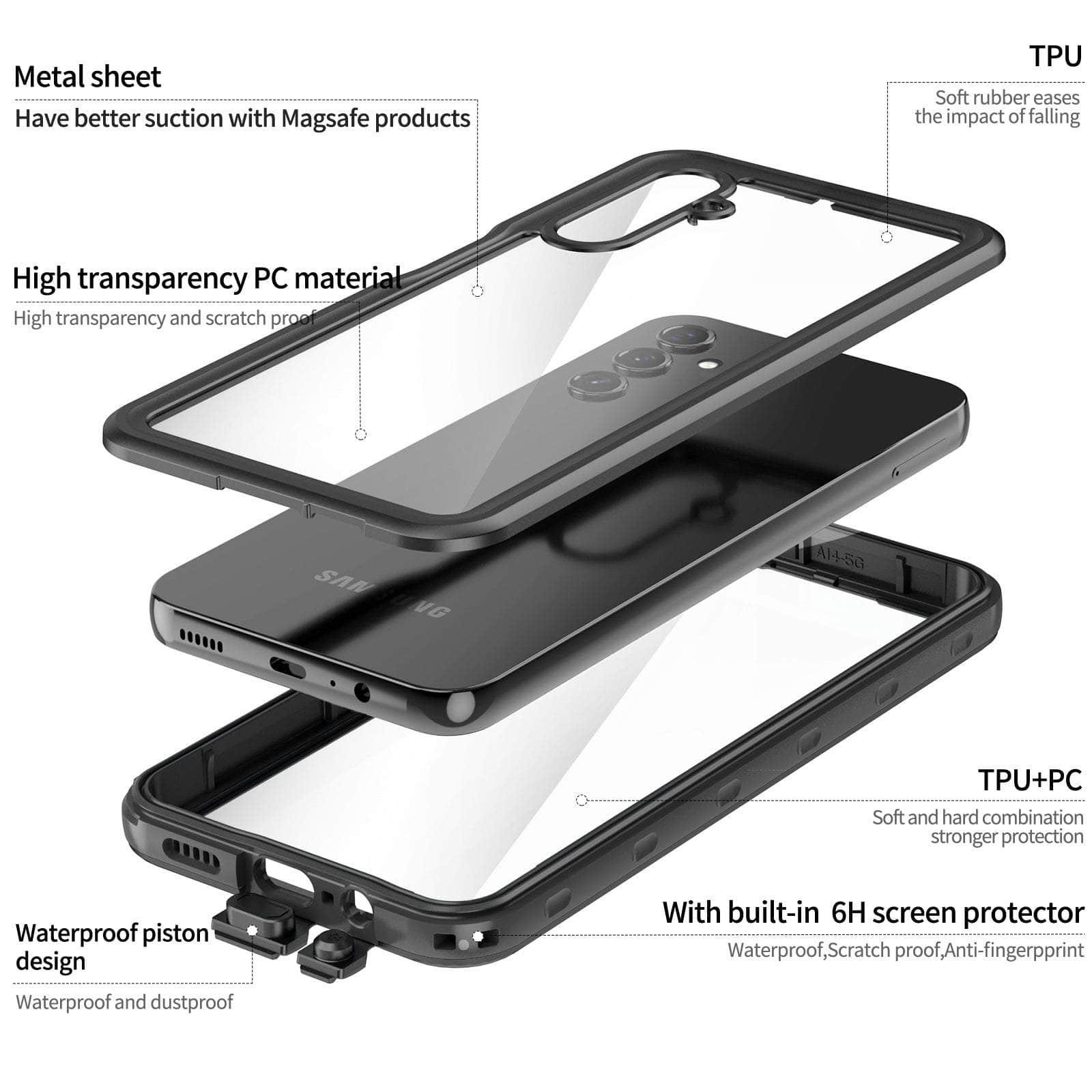 Casebuddy IP68 Waterproof Galaxy A54 Crystal Case