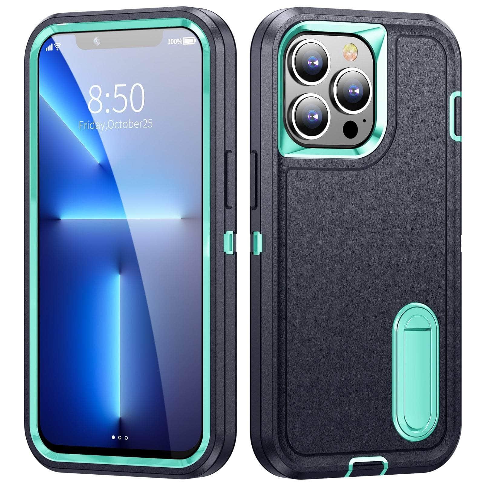 Casebuddy Dark Blue-Cyan / For iPhone 15 iPhone 15 Heavy Armor Shockproof Defend Case