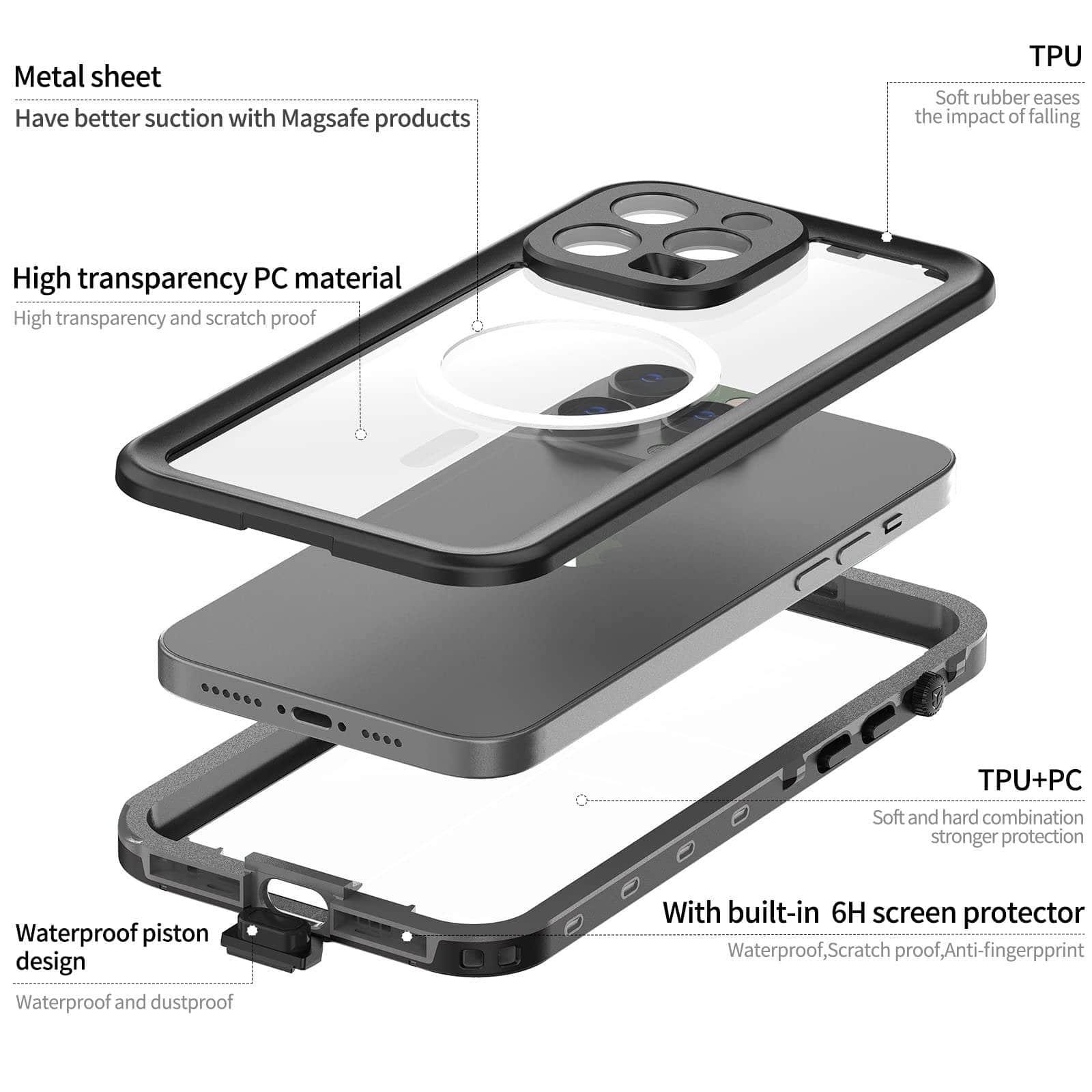 Casebuddy iPhone 15 IP68 Waterproof Protector Full Body