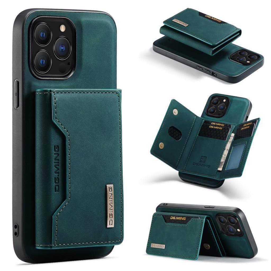 Casebuddy Green / For iPhone 15 iPhone 15 Magnetic Split Body Wallet Case