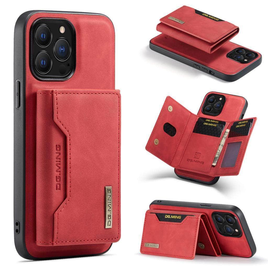 Casebuddy Red / For iPhone 15 iPhone 15 Magnetic Split Body Wallet Case