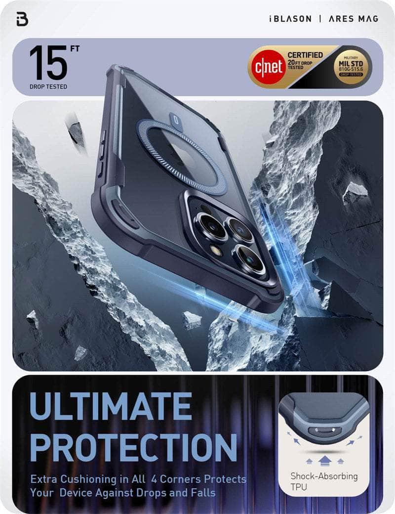 Casebuddy iPhone 15 Pro I-BLASON AresMag Shockproof MagSafe Case
