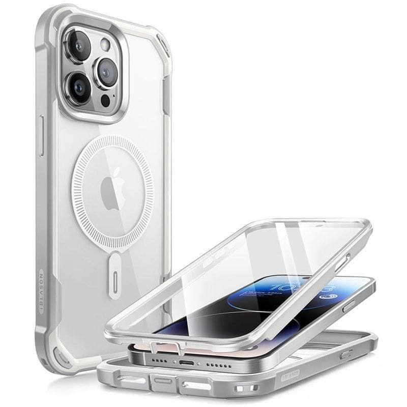 Casebuddy White / PC + TPU iPhone 15 Pro Max I-BLASON AresMag Shockproof MagSafe Case