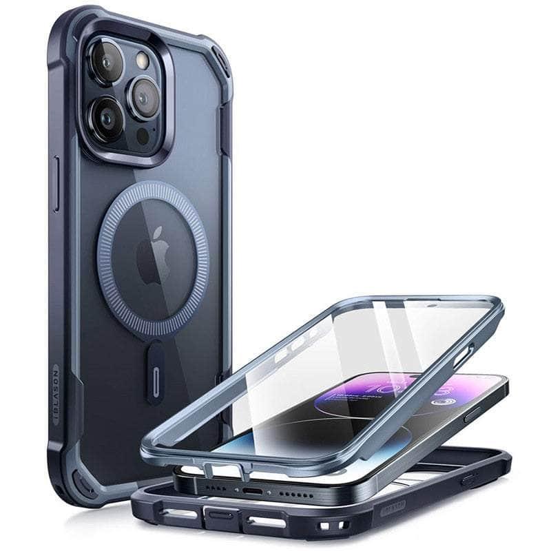 Casebuddy Navy / PC + TPU iPhone 15 Pro Max I-BLASON AresMag Shockproof MagSafe Case