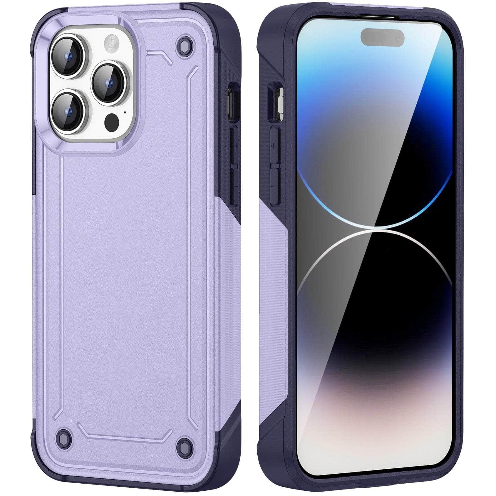 Casebuddy Purple-Blue / For iPhone 15Pro Max iPhone 15 Pro Max Shockproof Hard Plastic TPU Bumper