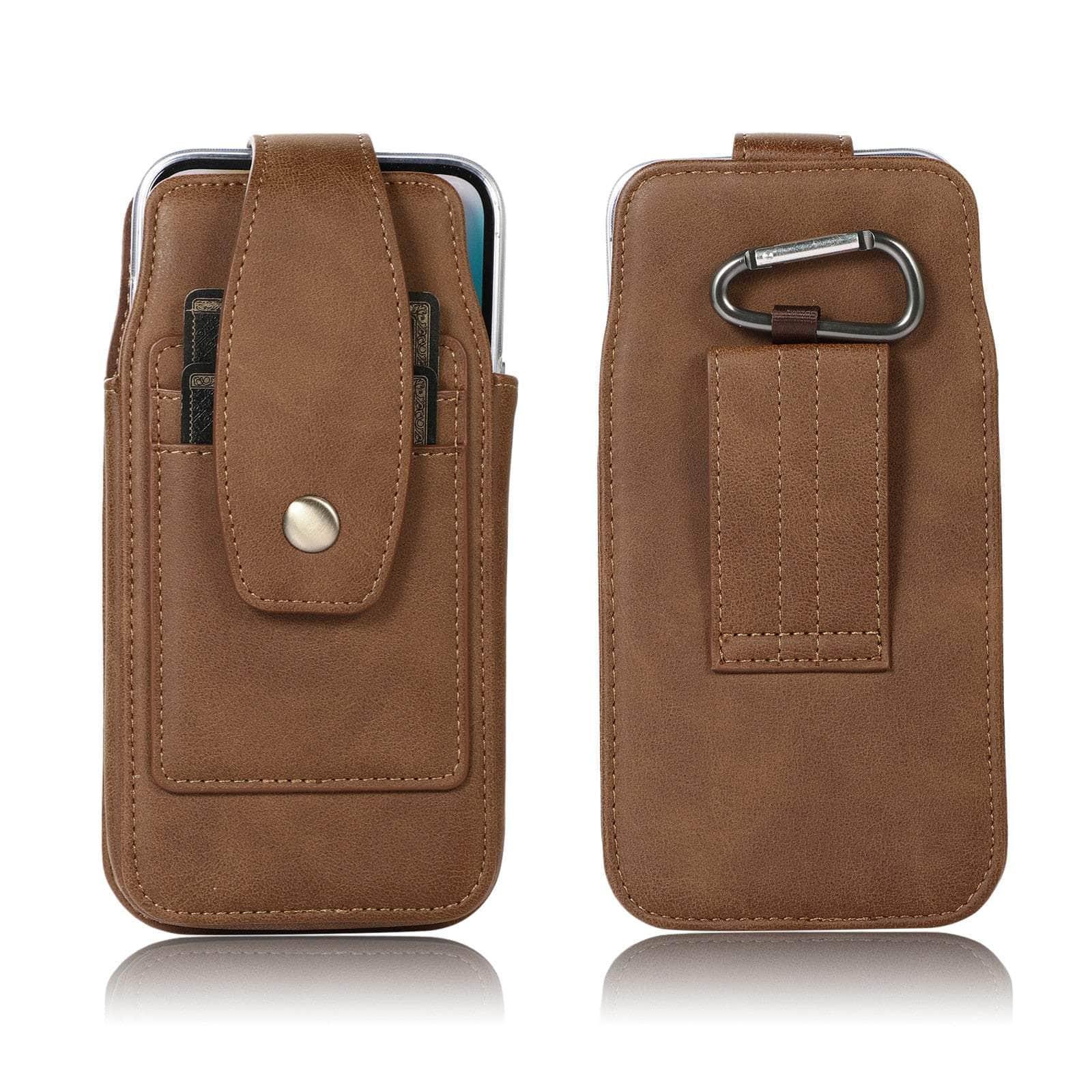 Casebuddy Brown / For Galaxy Z Fold 3 Leather Belt Clip Galaxy Z Fold 3 Holster Pouch