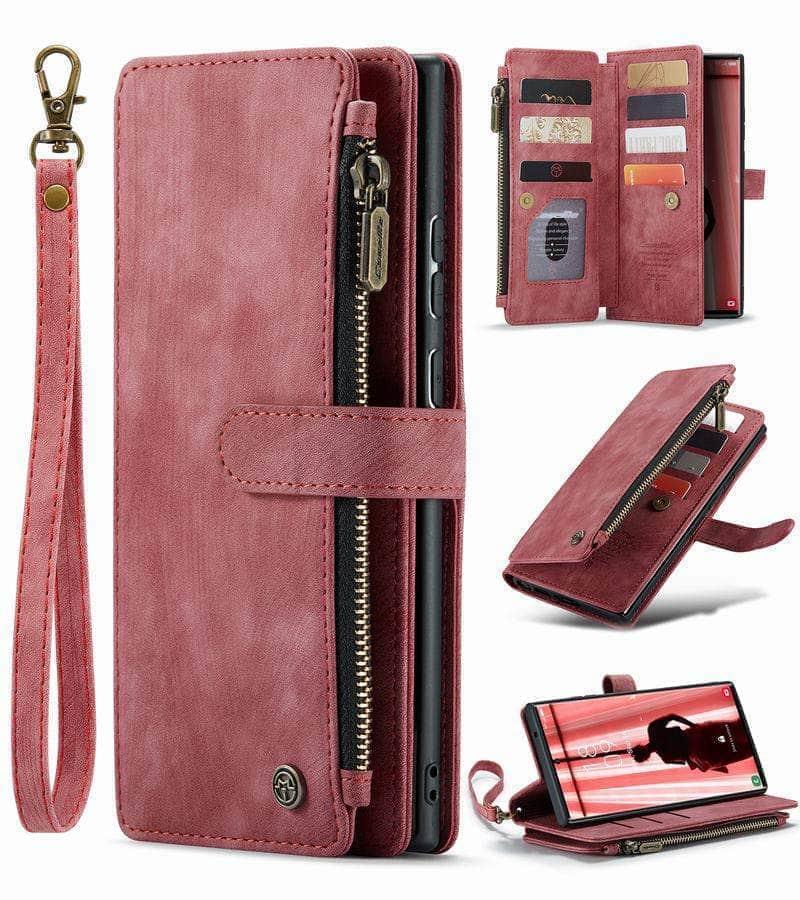 Casebuddy Red / For Galay S23 FE Leather Wallet  Galaxy S23 FE Case