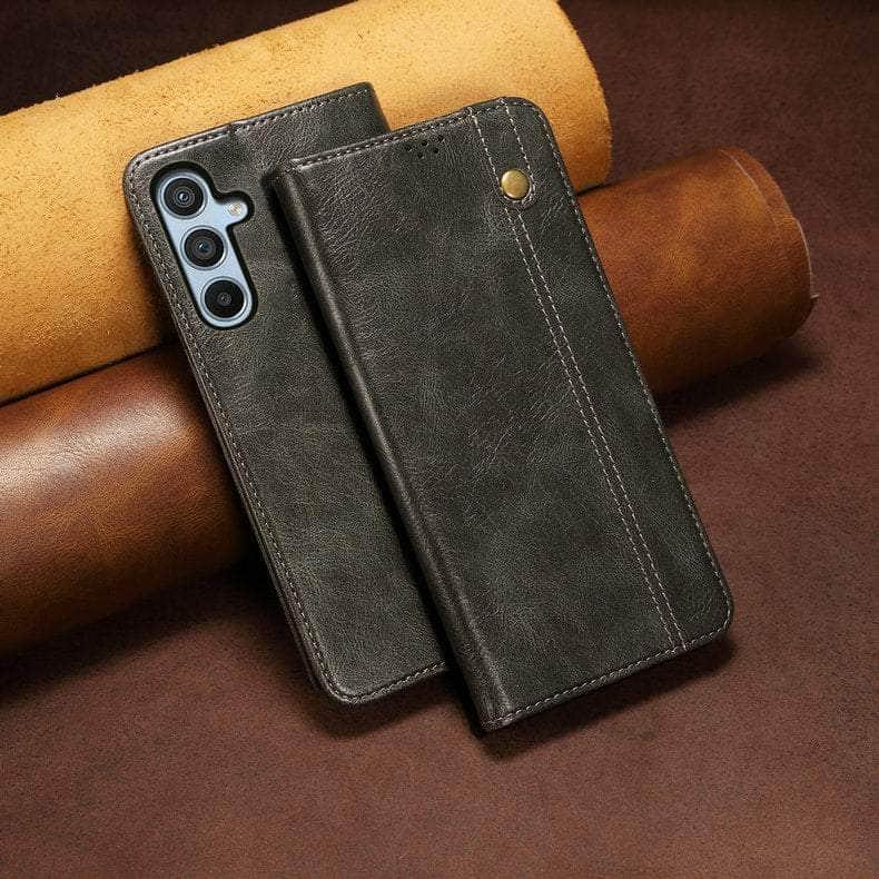 Casebuddy Luxury Galaxy A24 Vegan Leather Magnet Book