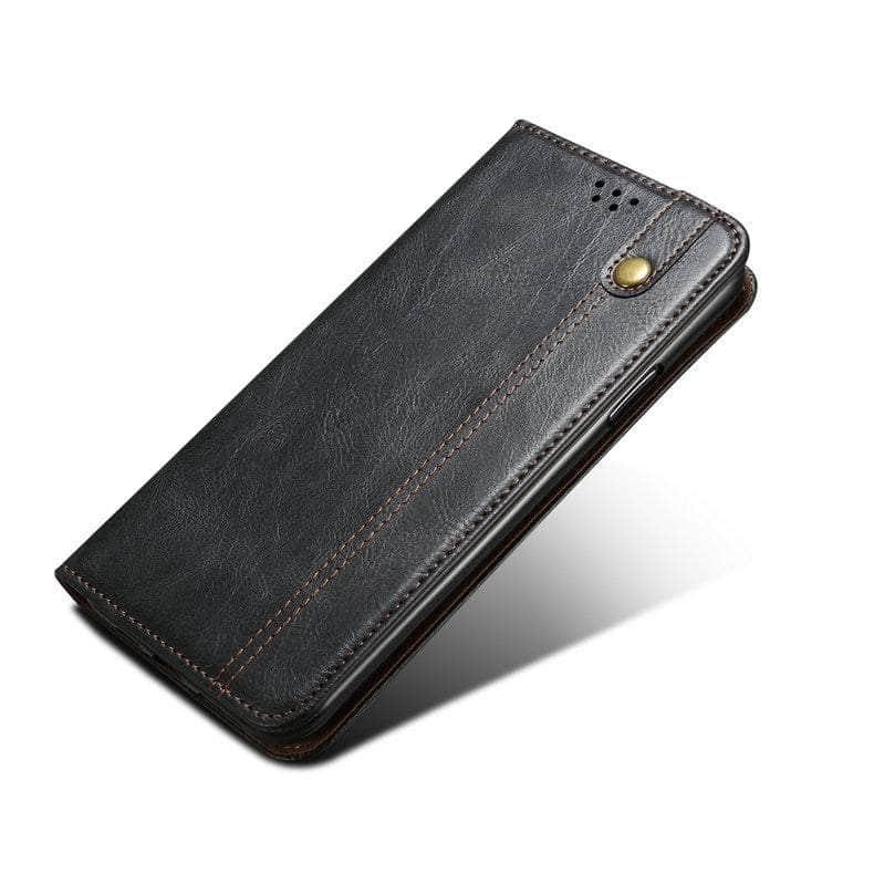 Casebuddy Black / A34 5G Luxury Galaxy A34 Vegan Leather Magnet Book