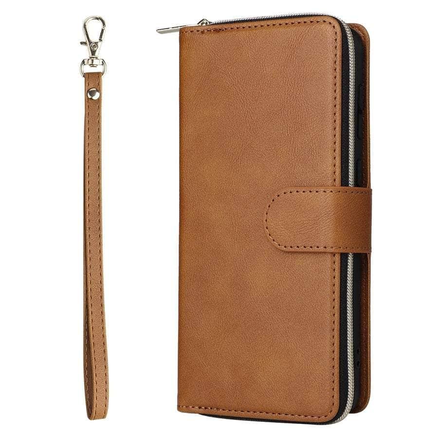 Casebuddy Brown / Galaxy A34 Luxury Galaxy A34 Wallet 9-Card Leather Case