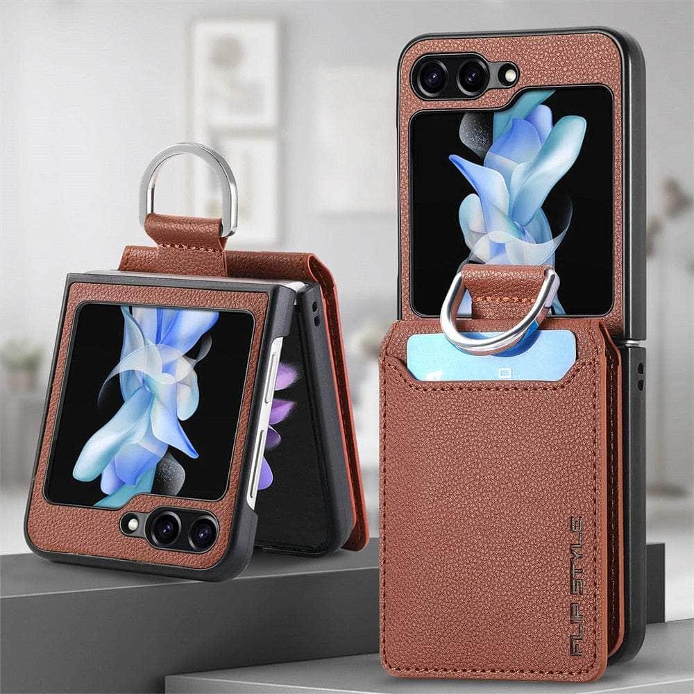 Casebuddy Luxury Vegan Leather Galaxy Z Flip 5 Cover