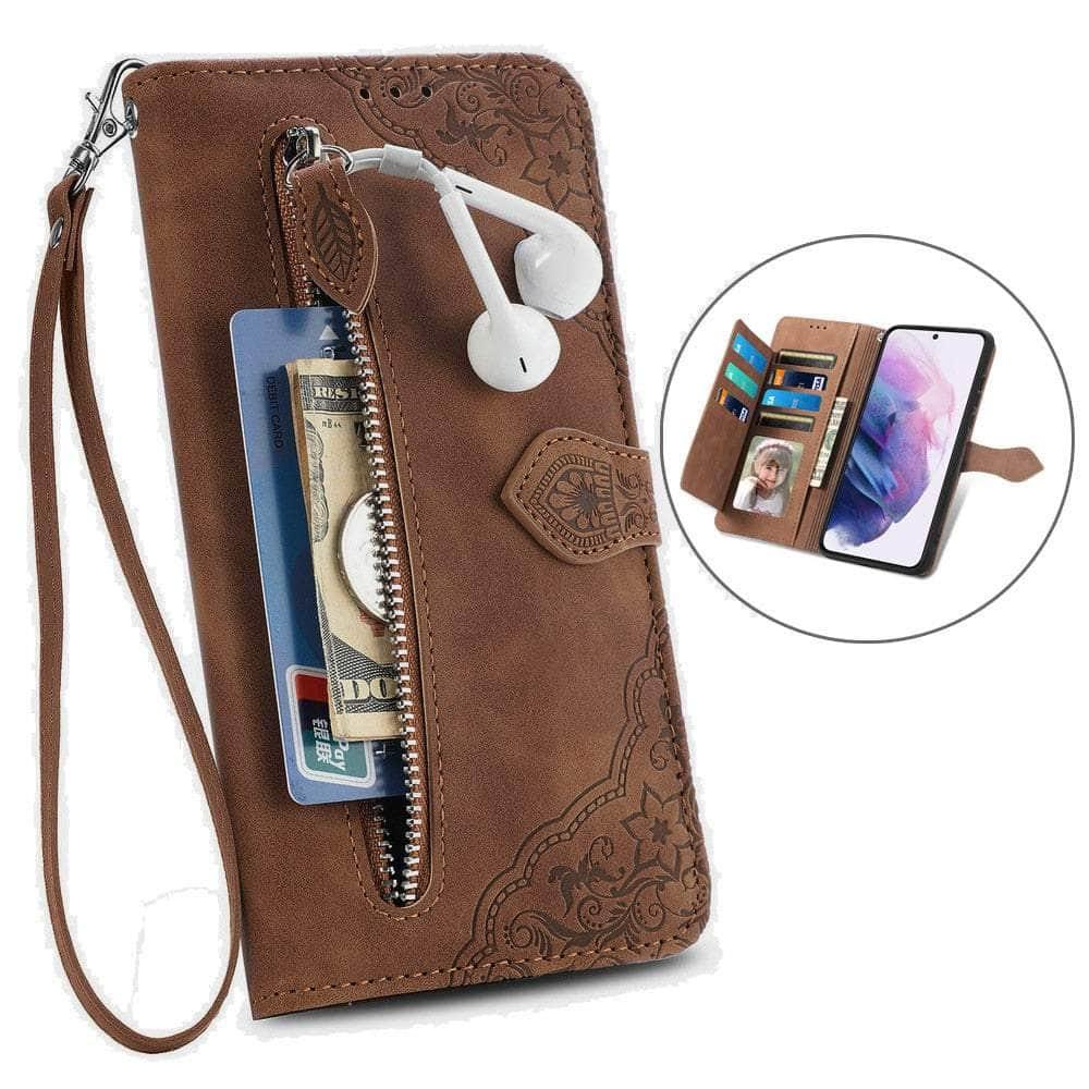 Casebuddy Luxury Zipper Leather Card Book Galaxy A34 Etui