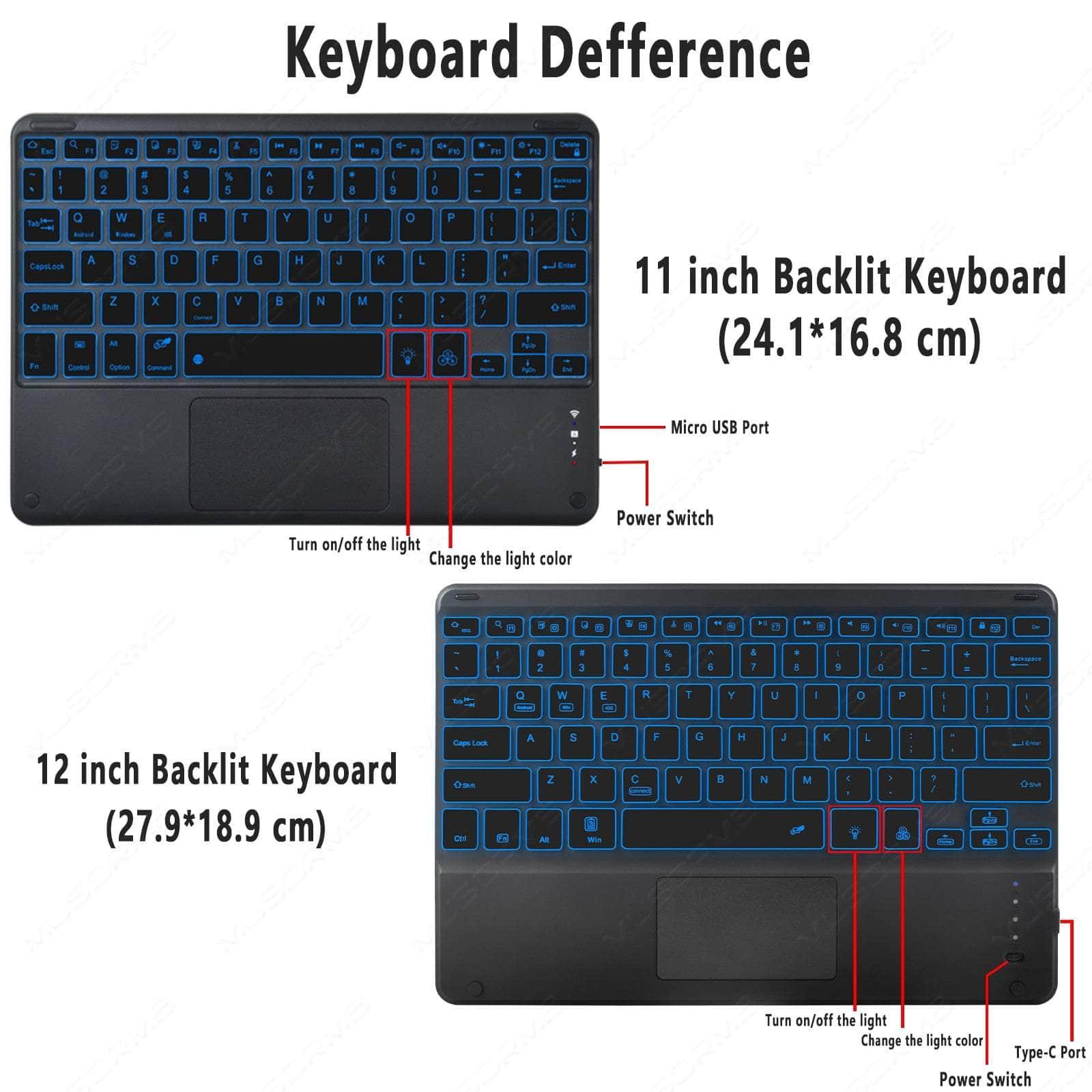 Casebuddy Black / Tab S9 11-inch Magic Galaxy S9 Touchpad Backlit Keyboard Case